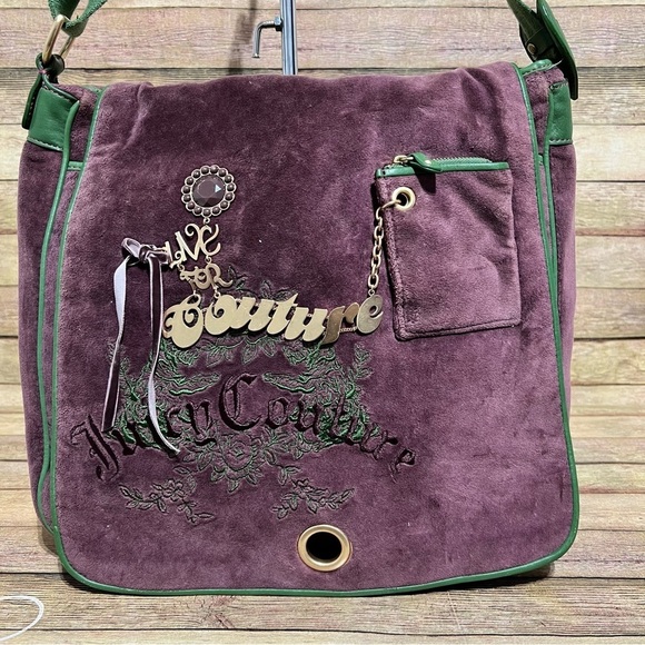 Juicy Couture Purple Velvet Messenger Bag - Picture 2 of 10